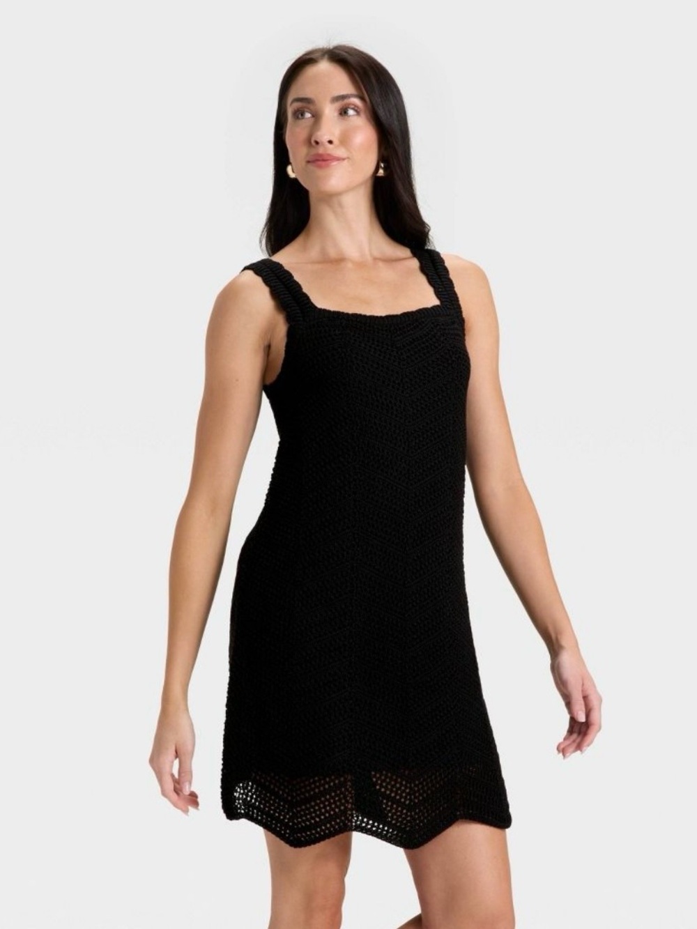 Women's black crochet shift dress, A New Day brand, NWT, Size